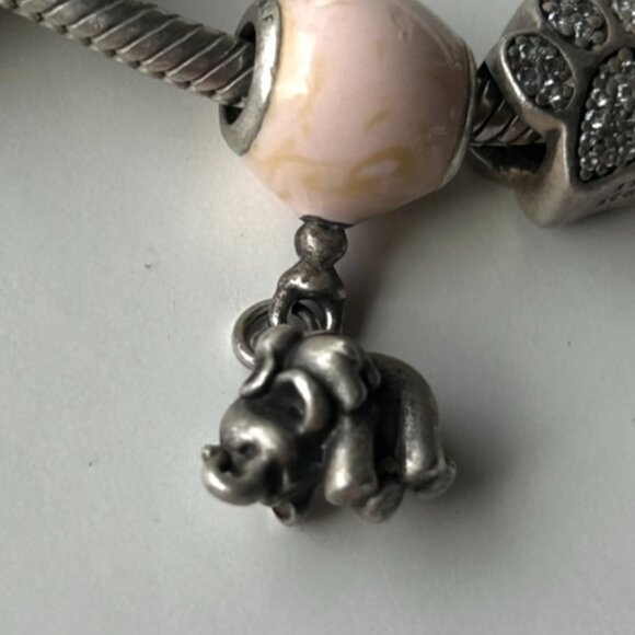 Authentic Pandora Sterling Silver Bracelet with 6 Pandora Sterling Silver Charms - Picture 8 of 16